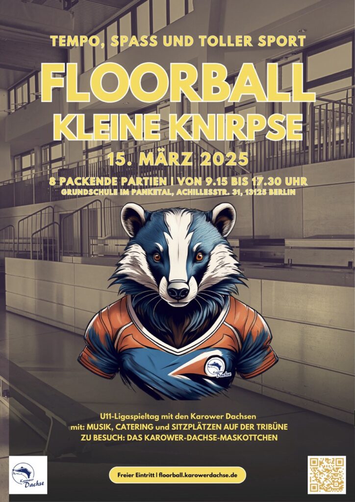 Floorball-Spieltag der U11 der Karower Dachse auf dem Kleinfeld
