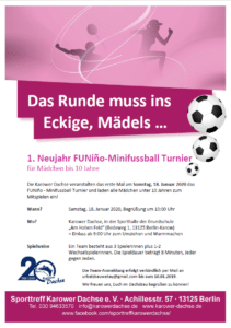 Karower Dachse, Berlin, Karow, Mädchenfußball-Turnier am 18.01.20