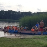 Karower Dachse, Handball, Handballcamp, Ruppiner See, Sommer, 2019, Trainingslager, Crowdfunding Handballcamp Sommer 2019, Freizeit, Drachenboot fahren